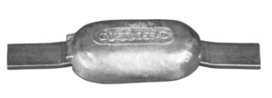 Hull anode for welding, oval Mg 110x63x26mm + tabs