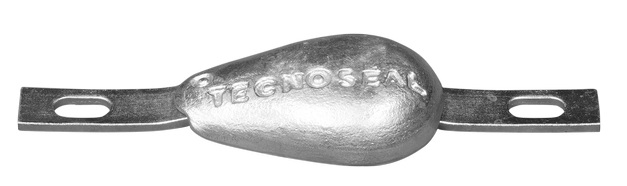 Hull anode for arcing, teardrop-shaped Zn 120x78x25mm + tabs 1 Hull anode for arcing, teardrop-shaped Zn 120x78x25mm + tabs
