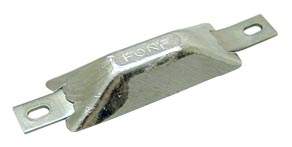 Rough anode for screw mounting, rectangular zinc 95x40x25mm + tabs 1 Rough anode for screw mounting, rectangular zinc 95x40x25mm + tabs