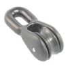 Single flag line block, sliding, nylon/POM 15mm, rope 4mm, eye 10pcs.