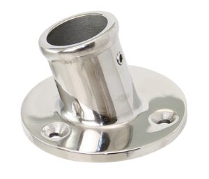 Flagpole holder with drain, angled A4 25mm
