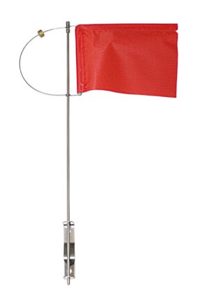 Clicker with side bracket and counterweight, cloth height 125mm, red