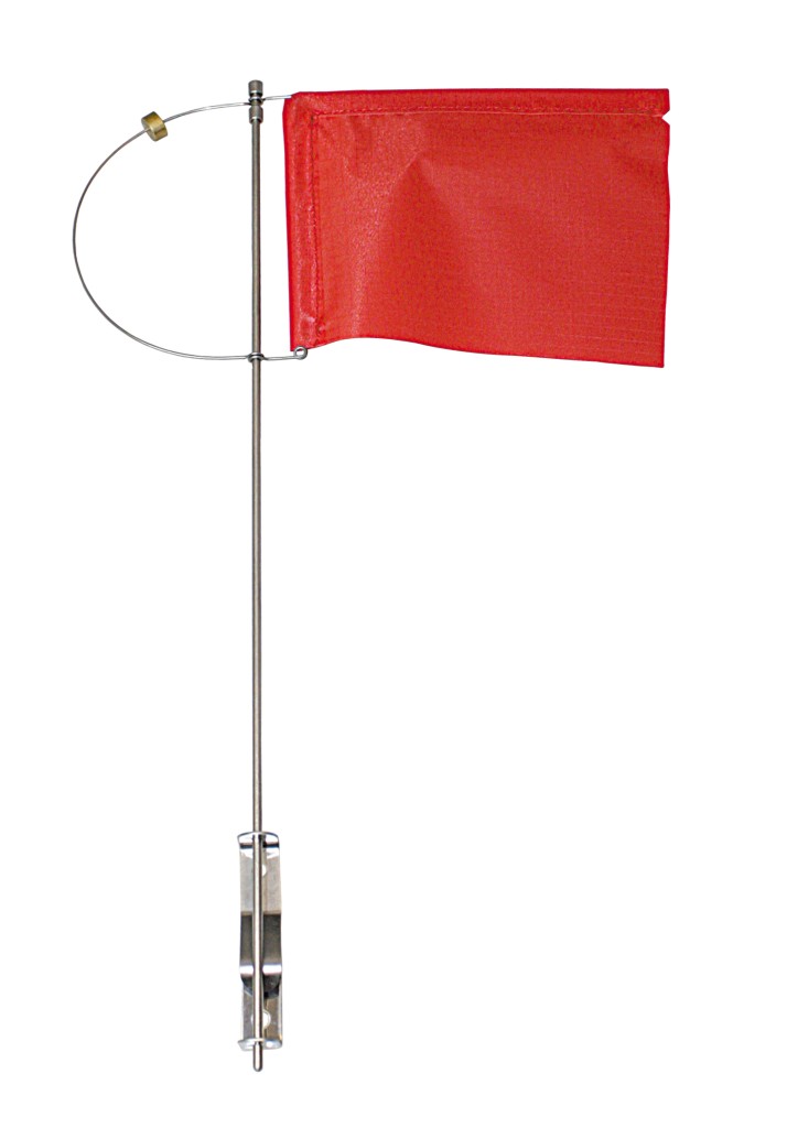 Clicker with side bracket and counterweight, cloth height 125mm, red 1 Clicker with side bracket and counterweight, cloth height 125mm, red