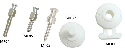 Quick-release fastener top PVC white 100pcs. 1 Quick-release fastener top PVC white 100pcs.