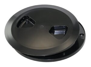 CLAMCLEAT inspection cover with screw cap, ASA 127mm, black