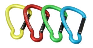 KONG asymmetrical aluminum carabiner, 6x65mm, red/black