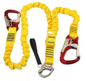 KONG Lifeline with stainless steel snap shackle, 2 carabiners, straps 1.8m+0.9m