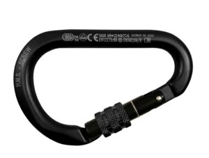 KONG HMS Classic Carabiner with Lock Nut, Aluminum, 12x116mm, Black