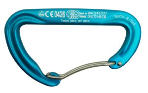 KONG Argon F carabiner with wire opening, aluminum, 93mm, cyan