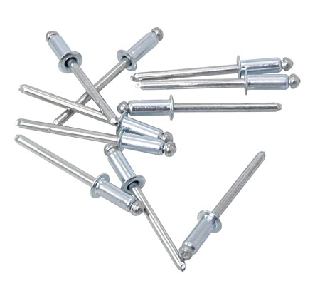 Blind rivets with flat round head NiCu/Zn 4.8x7.7mm 100pcs. 1 Blind rivets with flat round head NiCu/Zn 4.8x7.7mm 100pcs.