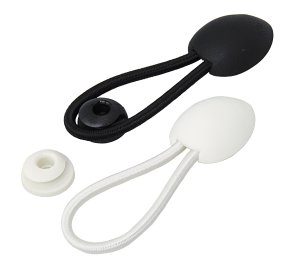 Tarpaulin tensioning bungee loop with button white 10pcs.