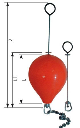 Long galvanized buoy pole, 12x1130mm, for CM-2 buoy