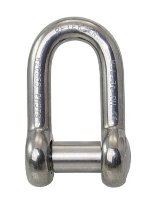 PETERSEN D-shackle with internal hexagon C3 pin 10mm, WLL1000kg
