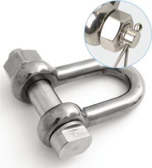 PETERSEN D-shackle with nut and split pin C3 pin 10mm, WLL1000kg