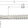 Eye bolts with wood thread A2 8.0x80mm 10pcs.