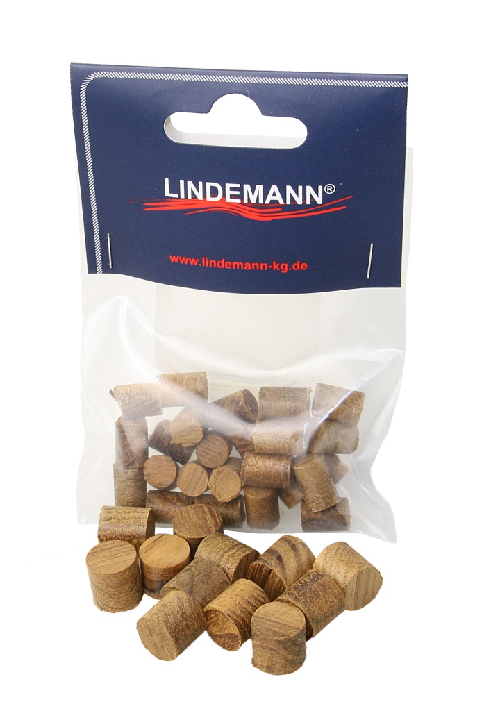 Teak wood plugs/stoppers, 10mm, 20 pieces, self-service pack 1 Teak wood plugs/stoppers, 10mm, 20 pieces, self-service pack