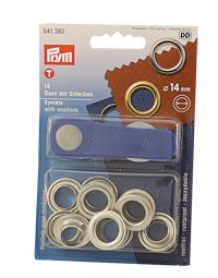 PRYM Eyelet Set with Striking Tool MsNi Eye 14mm 10pcs. SB-Pack 1 PRYM Eyelet Set with Striking Tool MsNi Eye 14mm 10pcs. SB-Pack