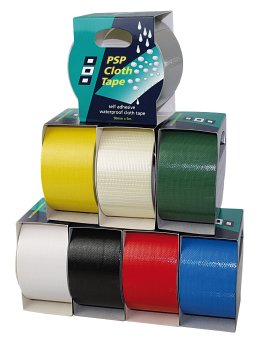 PSP fabric tape, self-adhesive, 50mm x 50m, white 1 PSP fabric tape, self-adhesive, 50mm x 50m, white