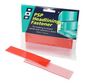 PSP Hook and Loop Headlining Fastener, self-adhesive, 25x125mm, clear, 2 pieces.