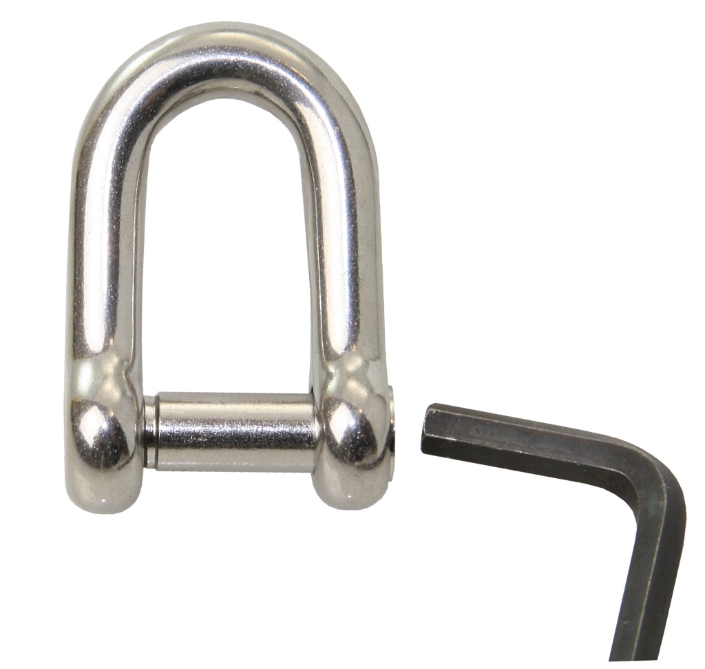 D-shackle with hexagonal A4 pin 12mm 10pcs. 1 D-shackle with hexagonal A4 pin 12mm 10pcs.