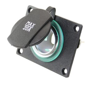 PRO CAR flush-mounted socket with cover and panel 12/24V 20A for 21mm plugs