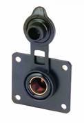 Flush-mounted socket with cover and panel 12/24V 16A for 12mm plugs