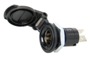 PRO CAR flush-mount standard socket 12mm with cap, round 12/24V 16A SB-Pack