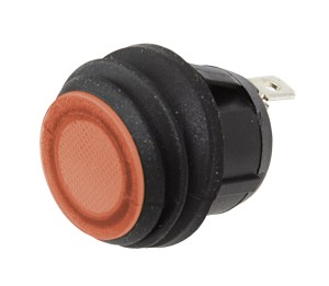 Rocker switch, round 12/24V 10A 25mm with red LED 1 Rocker switch, round 12/24V 10A 25mm with red LED