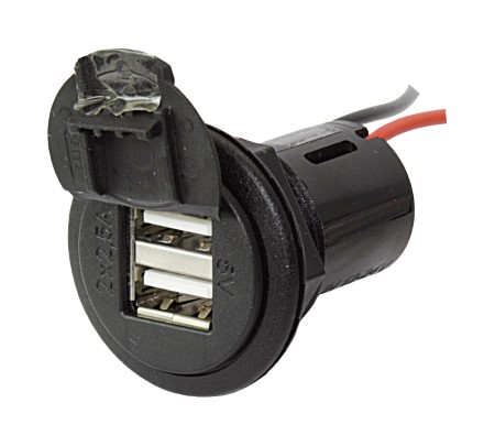 PRO CAR USB-A flush-mount double socket with cap, rectangular 12/24V 2x2.5A SB 1 PRO CAR USB-A flush-mount double socket with cap, rectangular 12/24V 2x2.5A SB