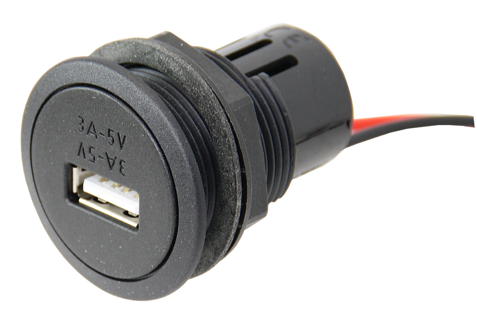 PRO CAR USB-A Flush Mount Socket, Round 12/24V 3A 36mm 1 PRO CAR USB-A Flush Mount Socket, Round 12/24V 3A 36mm