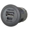 PRO CAR USB-C/A Flush Mount Socket with PD/QC, round 12/24V 3A/2.2A SB-Pack