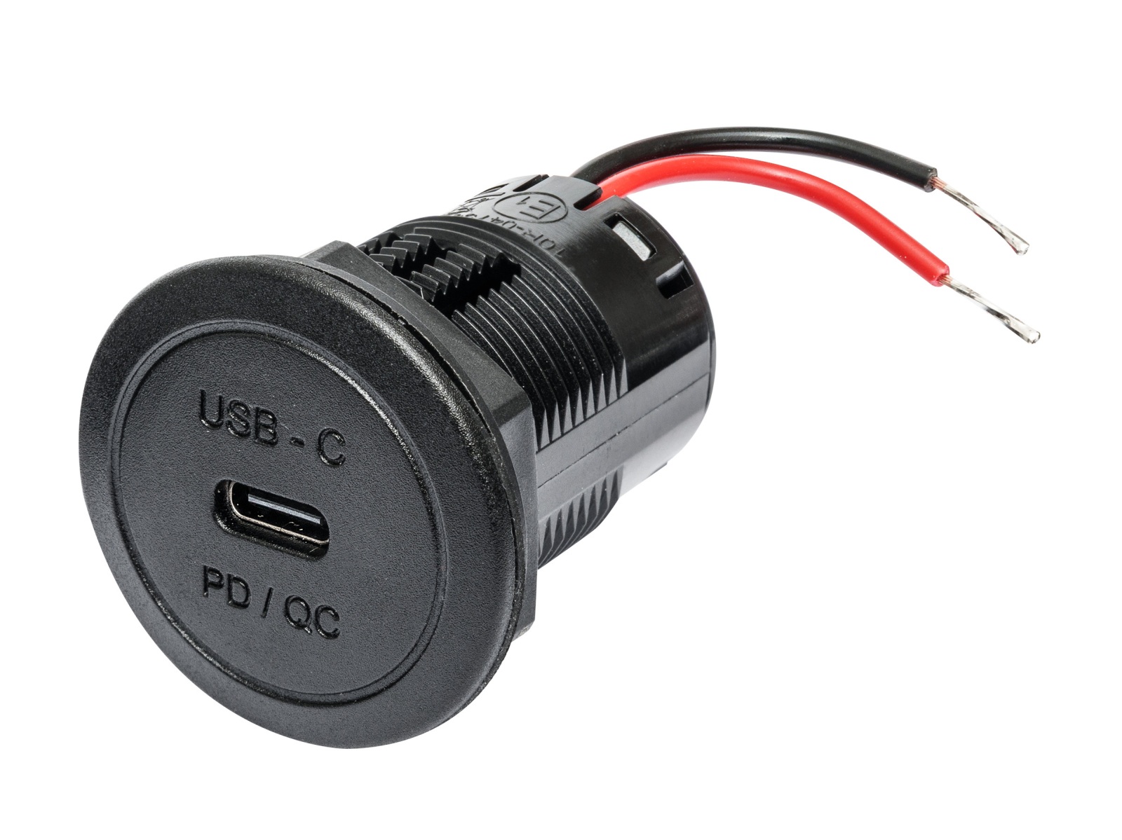 PRO CAR USB-C Flush Mount Socket PD/QC, Round 12/24V 60W 3A 36mm SB-Pack 1 PRO CAR USB-C Flush Mount Socket PD/QC, Round 12/24V 60W 3A 36mm SB-Pack