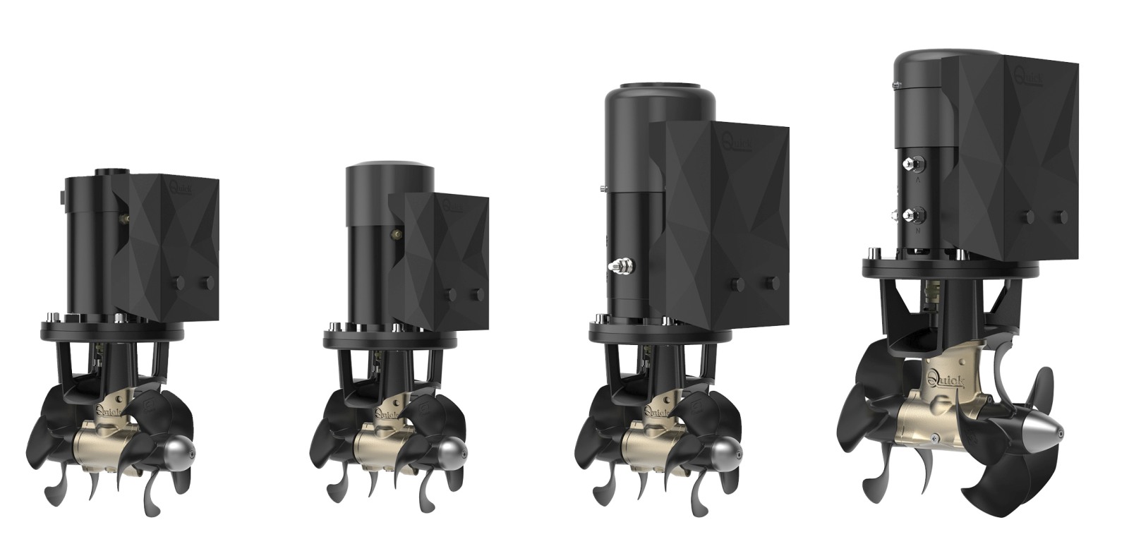QUICK side thruster with twin propeller. BTQ250-120 12V 250mm 120kg 1 QUICK side thruster with twin propeller. BTQ250-120 12V 250mm 120kg