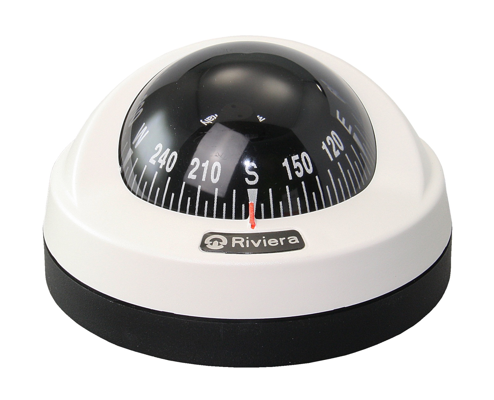 RIVIERA Compass Aries BAR 12V 65mm 5°, black/white, rose black 1 RIVIERA Compass Aries BAR 12V 65mm 5°, black/white, rose black
