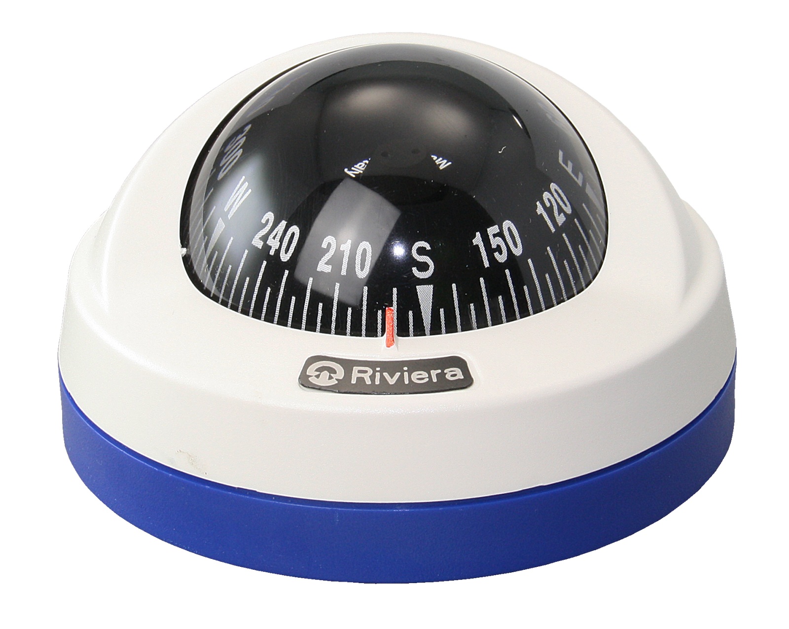RIVIERA Compass Aries BAR 12V 65mm 5°, blue/white, rose black 1 RIVIERA Compass Aries BAR 12V 65mm 5°, blue/white, rose black