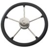 RIVIERA Steering Wheel VR03 Stainless Steel/Leather 400mm, Black 2 ri49700