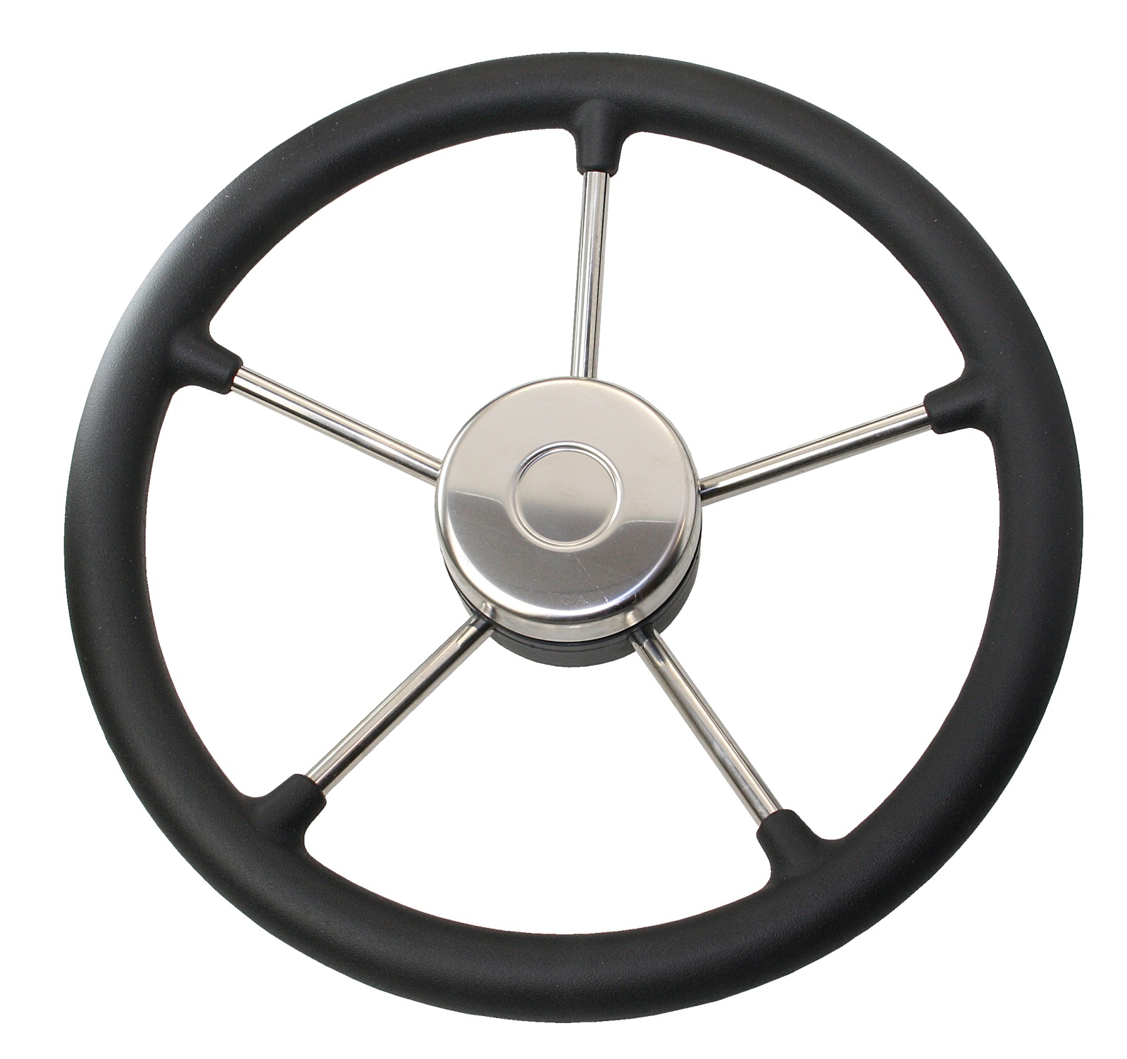 RIVIERA Steering Wheel VR02 Stainless Steel/Leather 350mm, Black 1 RIVIERA Steering Wheel VR02 Stainless Steel/Leather 350mm, Black