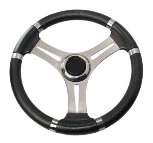 RIVIERA Steering Wheel VS01 Stainless Steel/PU 350mm Black