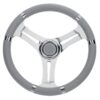 RIVIERA Steering Wheel VS01 Stainless Steel/PU 350mm Grey 3 ri72201