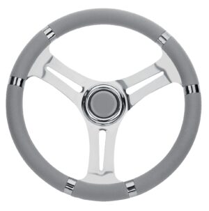 RIVIERA Steering Wheel VS01 Stainless Steel/PU 350mm Grey