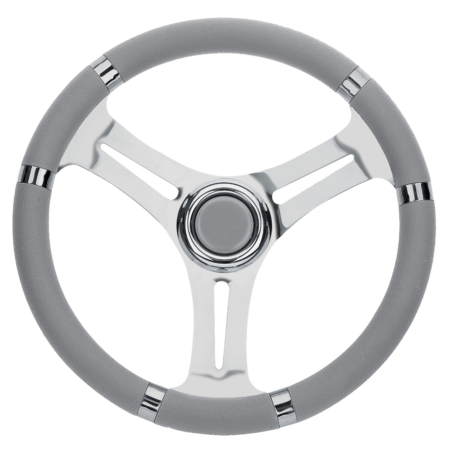 RIVIERA Steering Wheel VS01 Stainless Steel/PU 350mm Grey 1 RIVIERA Steering Wheel VS01 Stainless Steel/PU 350mm Grey