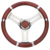 RIVIERA Steering Wheel VS01 Stainless Steel/Mahogany 350mm 3 ri72204