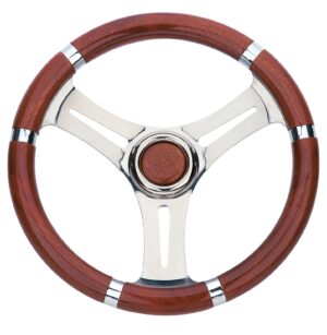 RIVIERA Steering Wheel VS01 Stainless Steel/Mahogany 350mm