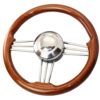 RIVIERA Steering Wheel VS02 Stainless Steel/Mahogany 350mm 3 ri72302