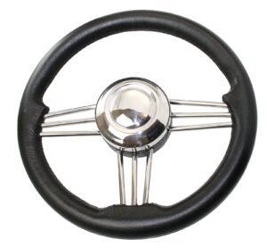 RIVIERA Steering Wheel VS02 Stainless Steel/PU 350mm Black
