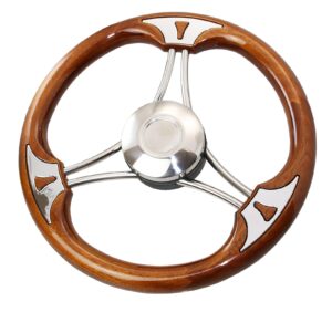 RIVIERA Steering Wheel VS03 Stainless Steel/Mahogany 350mm
