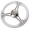RIVIERA Steering Wheel VS03 Stainless Steel/PU 350mm White 3 ri72401