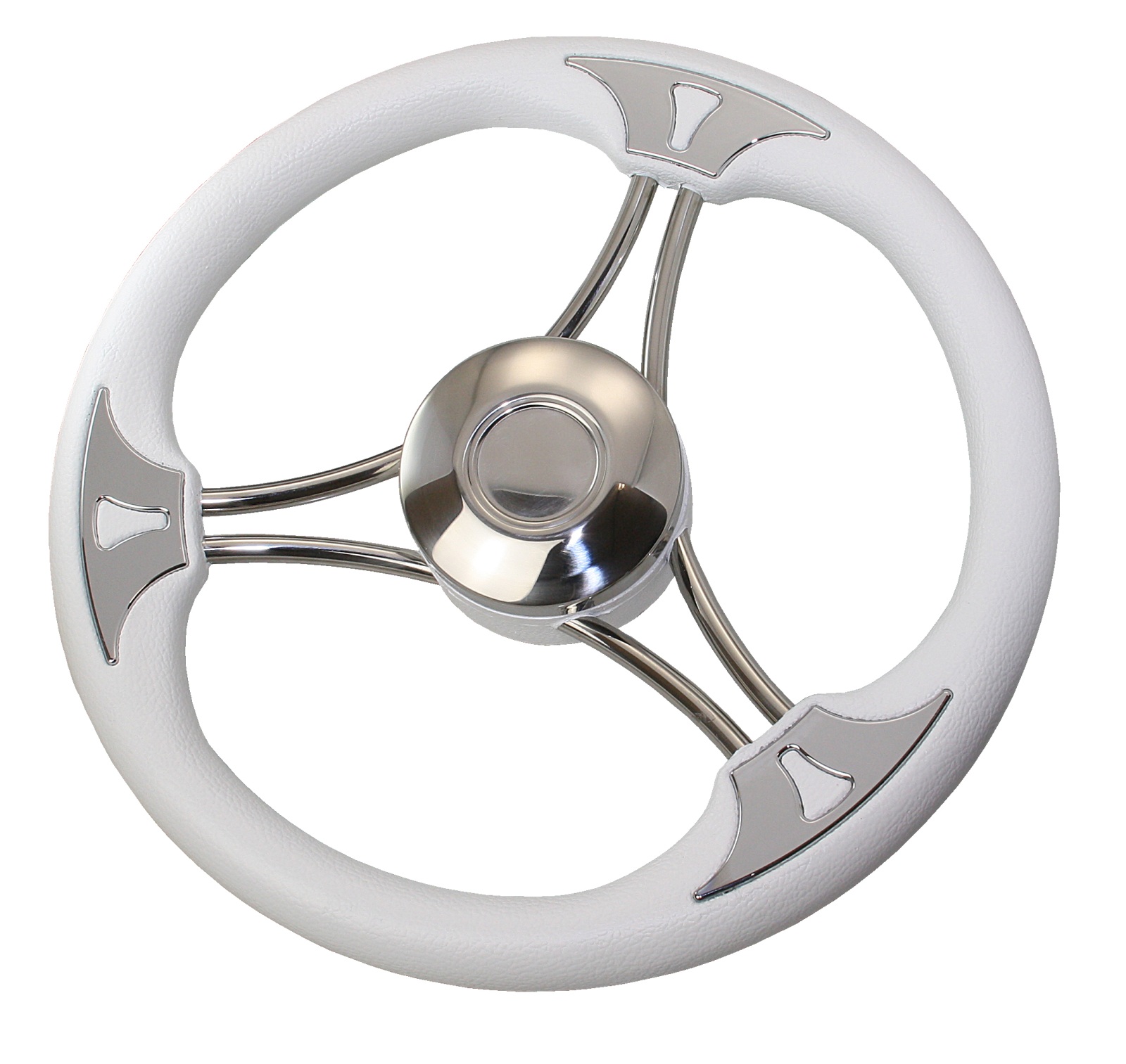RIVIERA Steering Wheel VS03 Stainless Steel/PU 350mm White 1 RIVIERA Steering Wheel VS03 Stainless Steel/PU 350mm White