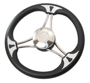 RIVIERA Steering Wheel VS03 Stainless Steel/PU 350mm Black