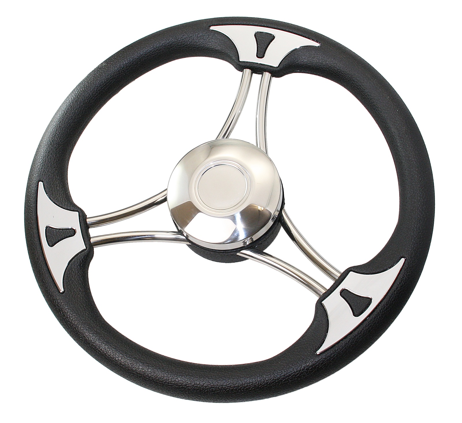 RIVIERA Steering Wheel VS03 Stainless Steel/PU 350mm Black 1 RIVIERA Steering Wheel VS03 Stainless Steel/PU 350mm Black